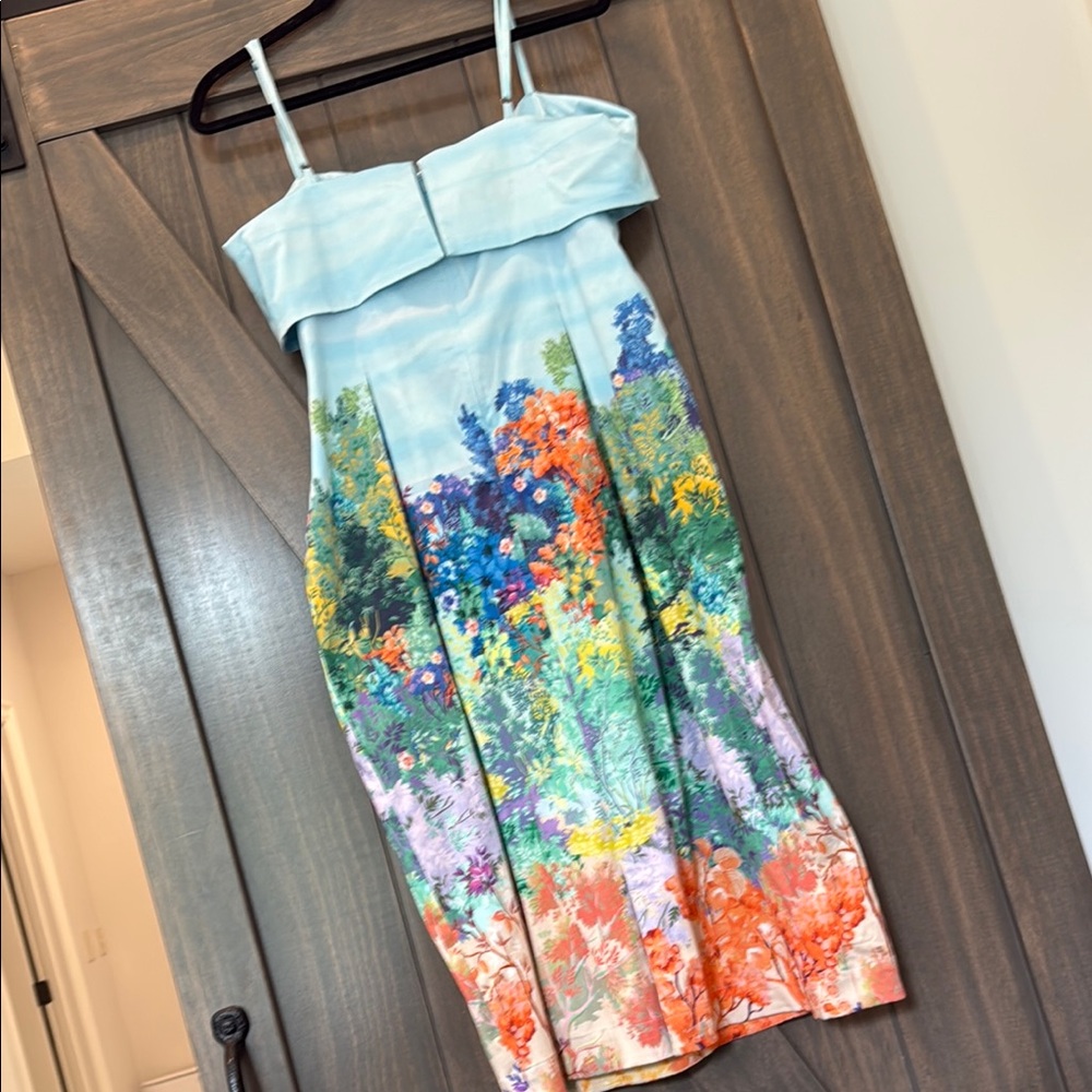 Anthropologie Blue Floral Midi Dress - Picture 4 of 4